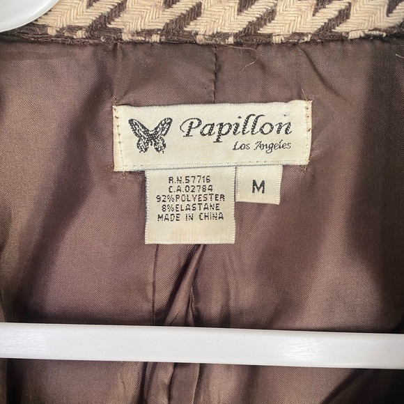 Vintage brown houndstooth double breasted jacket - Picture 3 of 9